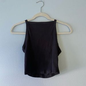 Pacsun Knit Charcoal Grey Cropped Tank Top